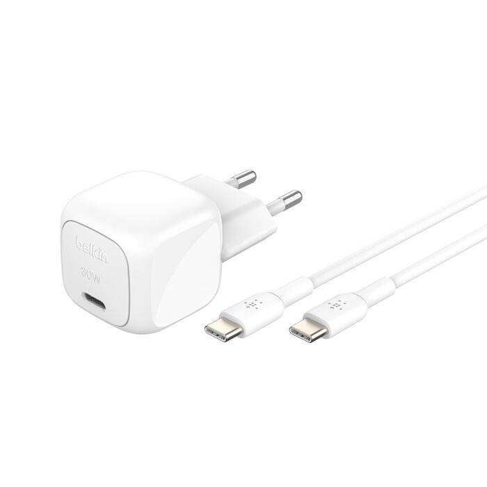 Belkin Wall Chargeur BoostCharge USB-C • 30W + Cable USB-C 1m