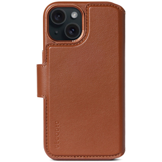 Decoded • Etui Portefeuille amovible pour iPhone 15 Plus • Brun