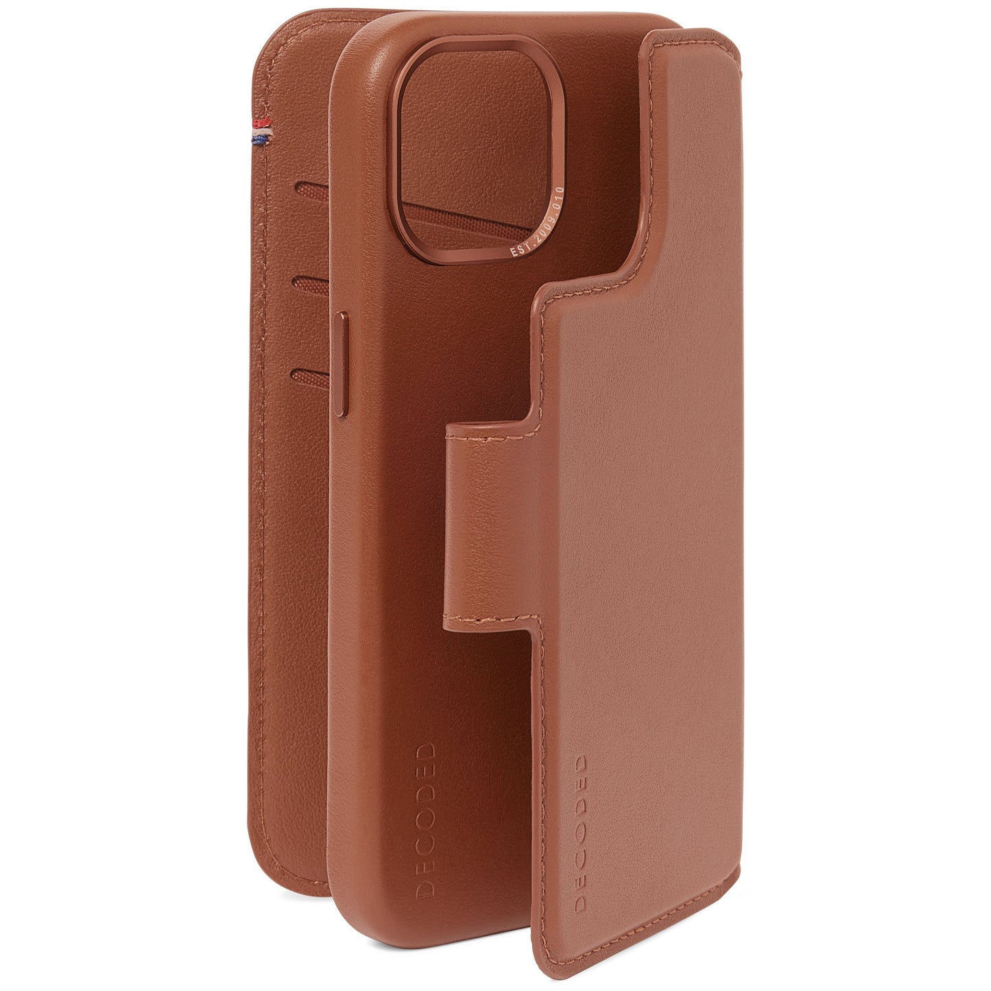 Decoded • Etui Portefeuille amovible pour iPhone 15 Plus • Brun