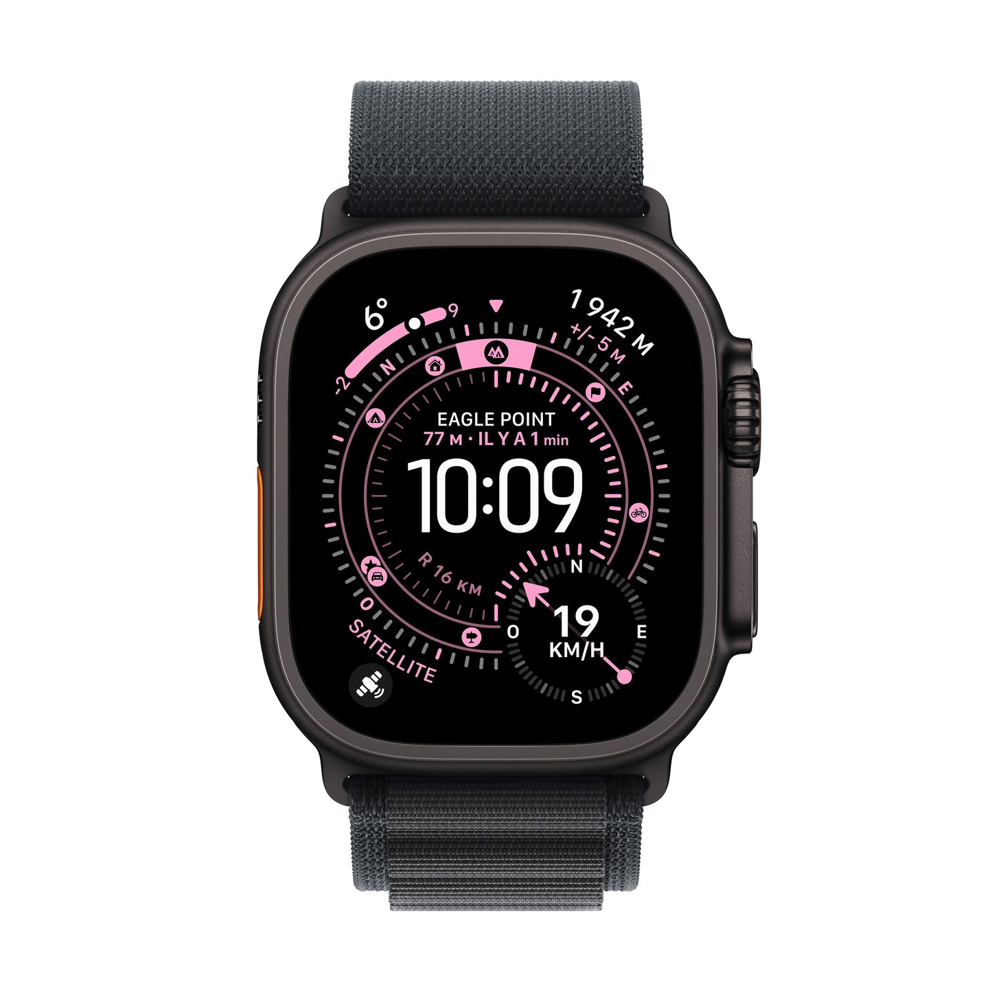 Apple Watch Ultra 3 GPS + Cellular, Boîtier en titane noir de 49 mm, Boucle Alpine noir - Small