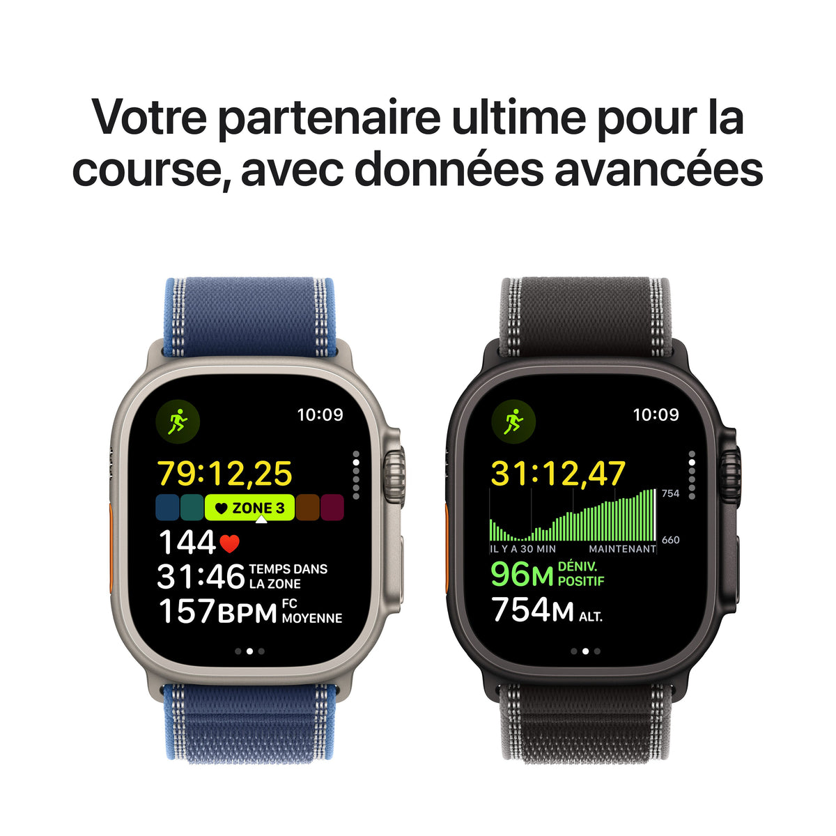 Apple Watch Ultra 3 GPS + Cellular, Boîtier en titane noir de 49 mm, Boucle Alpine noir - Large