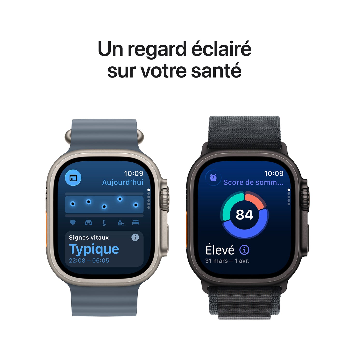 Apple Watch Ultra 3 GPS + Cellular, Boîtier en titane noir de 49 mm, Boucle Alpine noir - Large