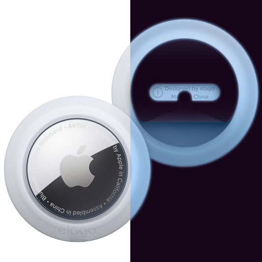 ELAGO Airtag Coque Silicone Pad Collant (2pcs) • Bleu Réflechissant