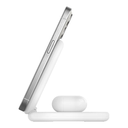 Belkin BoostCharge Pro Stand de charge 2 en 1 • Qi2 • Blanc