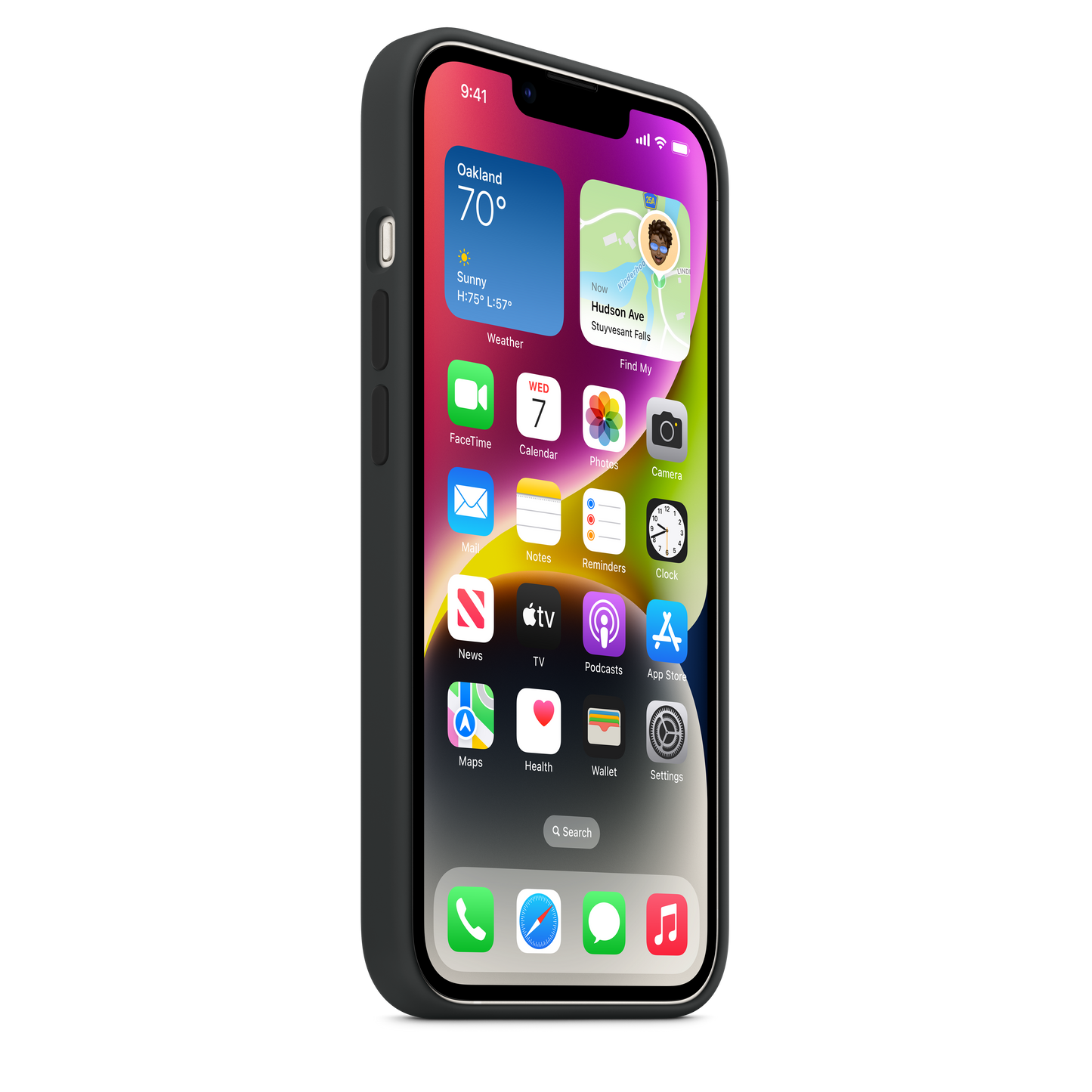 Coque en silicone avec MagSafe pour iPhone 14 - Minuit
