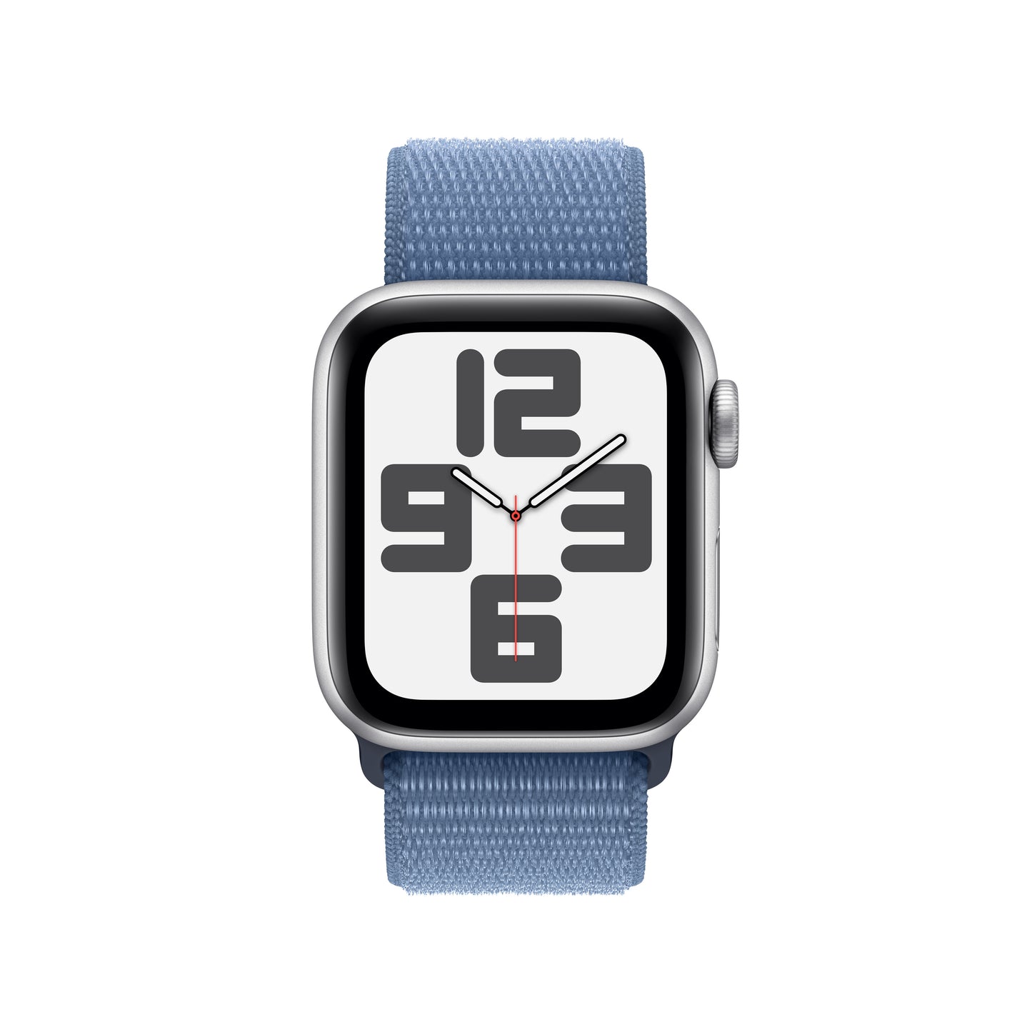 Apple Watch SE (2ème gén) • Alu 40mm Argent • Boucle Sport Bleu Hiver