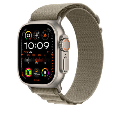 Apple Boucle Alpine pour Apple Watch 49mm • Olive • Taille S