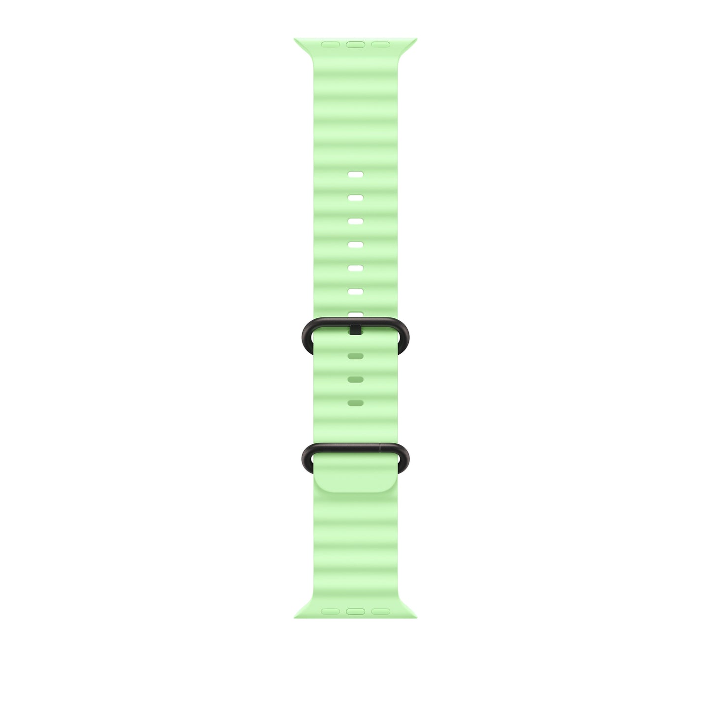 Bracelet Océan vert fluo 49 mm - Finition titane naturel