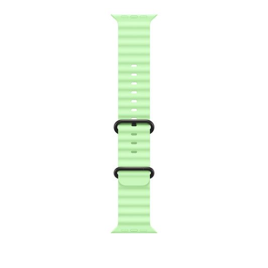 Bracelet Océan vert fluo 49 mm - Finition titane naturel