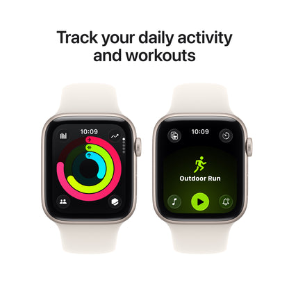 Apple • Apple Watch SE 3 • 44 mm • Lumière stellaire • Bracelet Sport lumière stellaire (S/M)