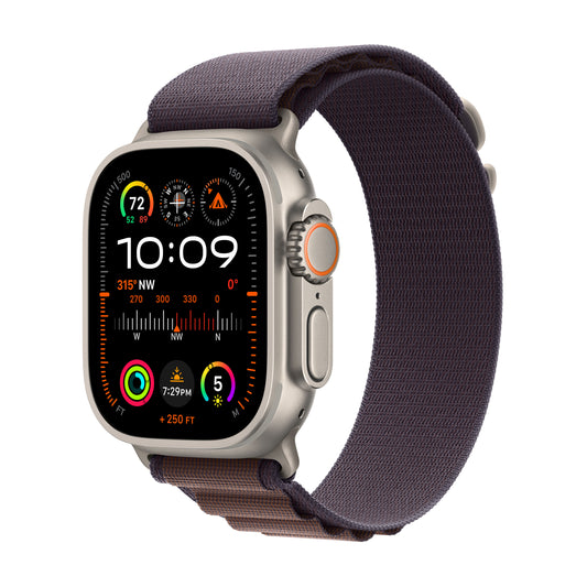 Apple Watch Ultra 2 • Boîtier en Titane • 49 mm • Boucle Alpine Indigo L