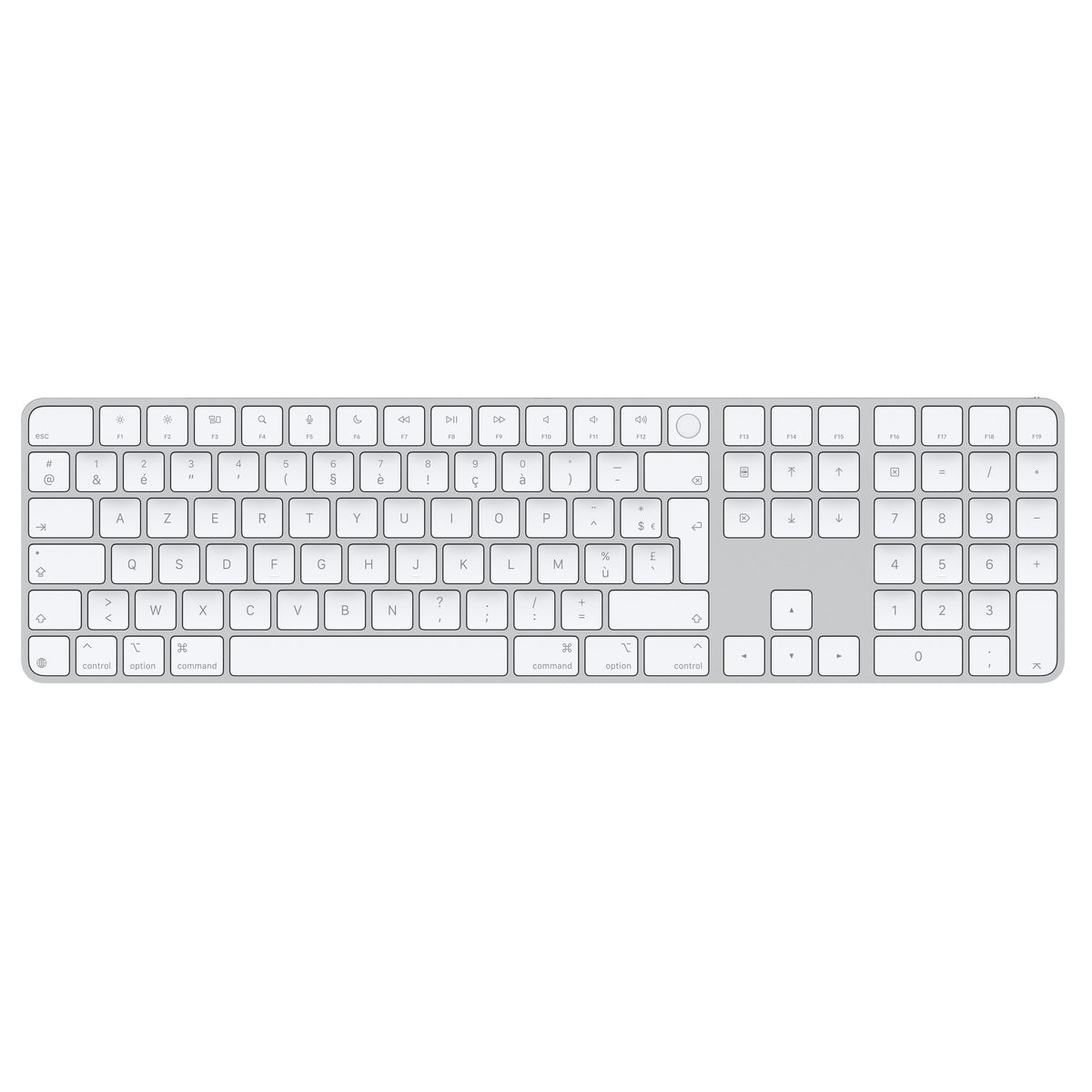 Magic Keyboard avec Touch ID et pavé numérique pour les Mac avec puce Apple - Français - Touches blanches