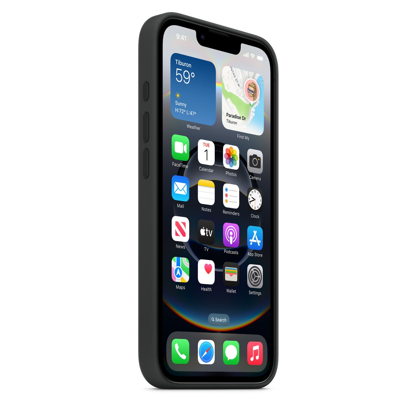 Apple Coque en silicone pour iPhone 16e • Noir
