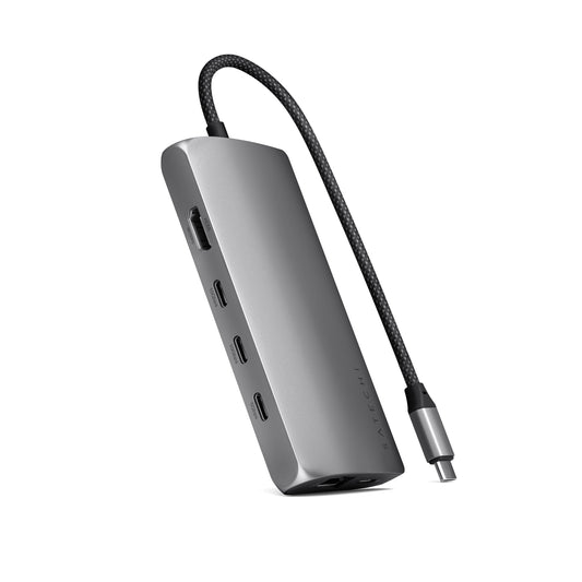 Satechi • Adaptateur USB‑C Multi‑port 8K avec Ethernet V3 • Gris Sidéral