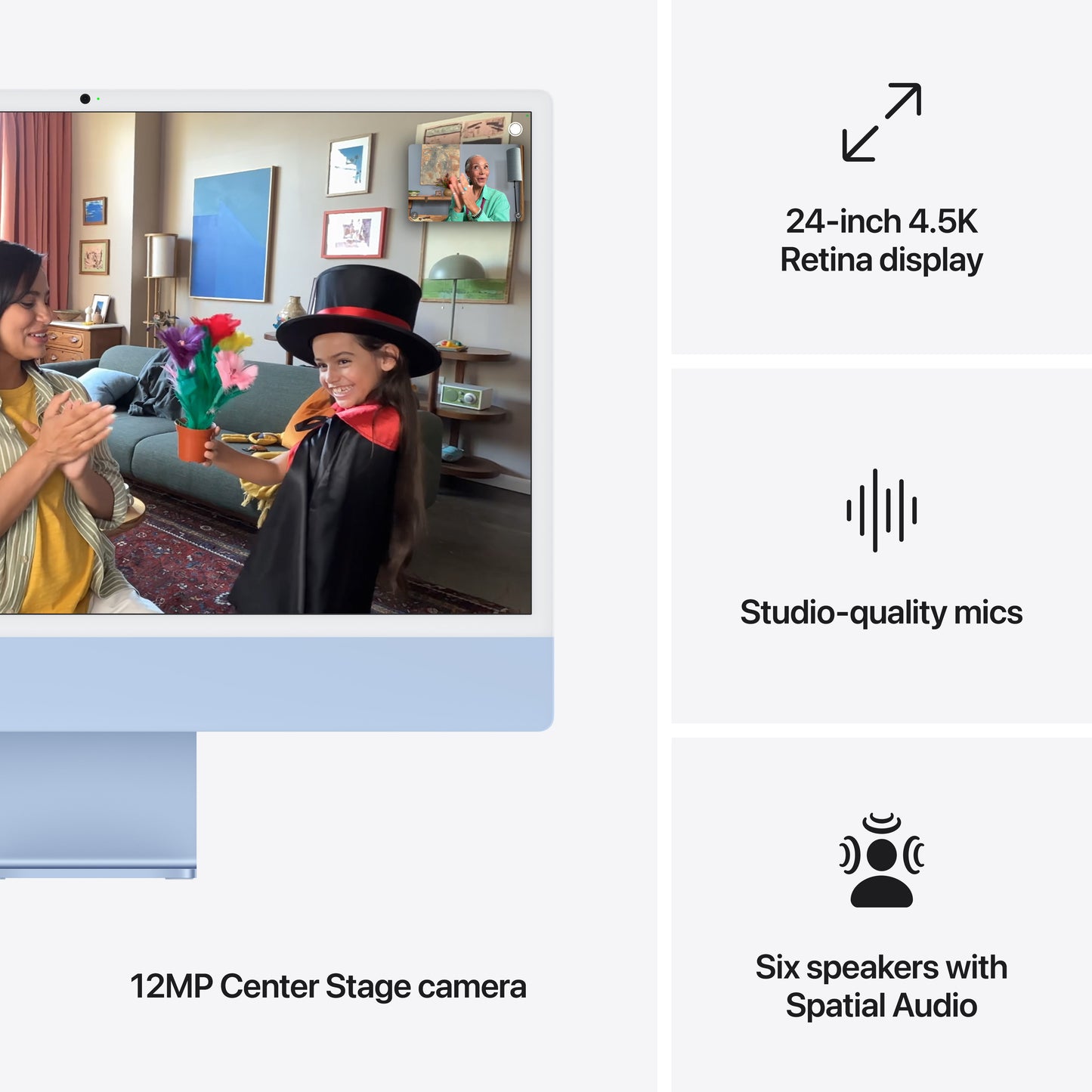 iMac 24" M4 10C/16GB/256GB/GPU10C/Gbit • Suisse-Français • Touch ID • Bleu