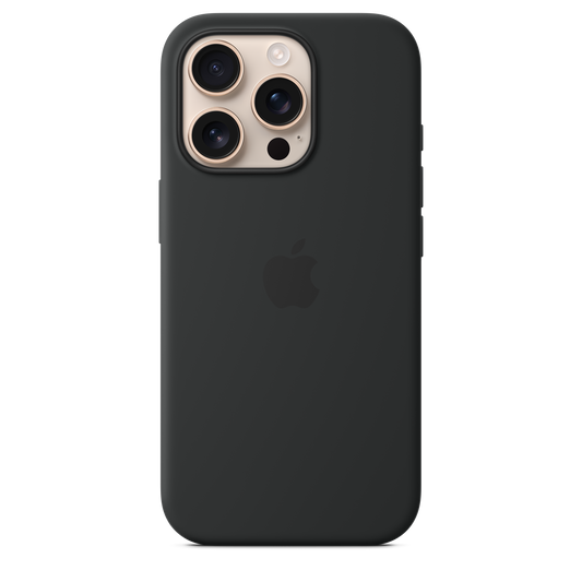 Coque en silicone avec MagSafe pour iPhone 16 Pro - Noir