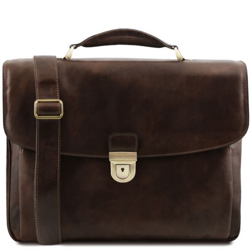 Tuscany Leather Alessandria Laptop Briefcase • 14" • Brun Foncé