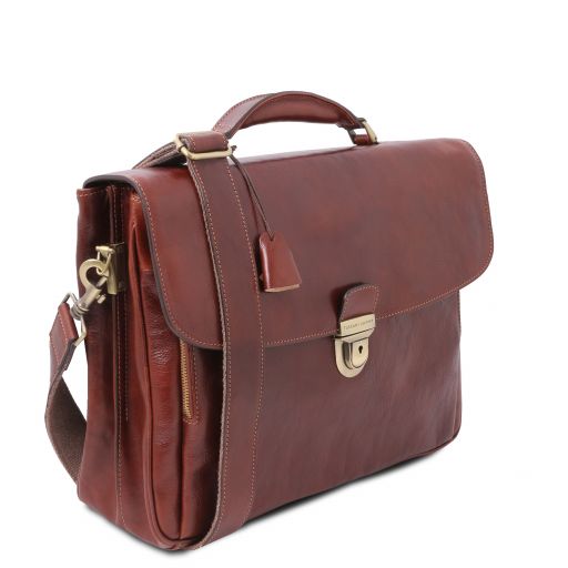 Tuscany Leather Alessandria Laptop Briefcase • 14" • Brun Foncé