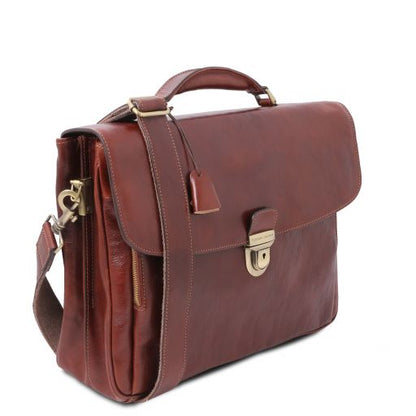 Tuscany Leather Alessandria Laptop Briefcase • 14" • Brun Foncé
