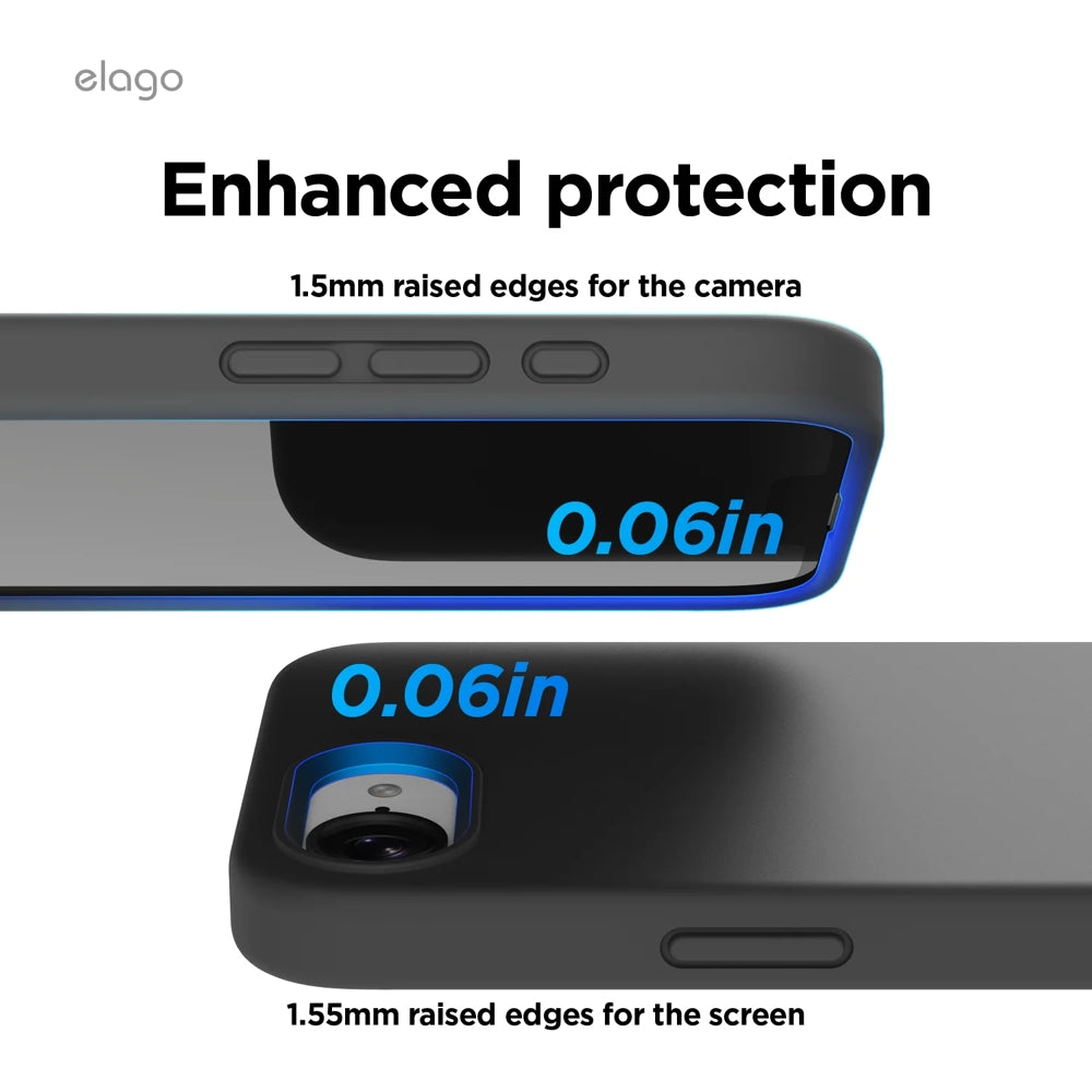 Elago Coque Silicone Magsafe pour iPhone 16e • Noir