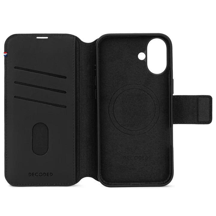 Decoded • Etui Portefeuille amovible pour iPhone 16 Plus • Noir