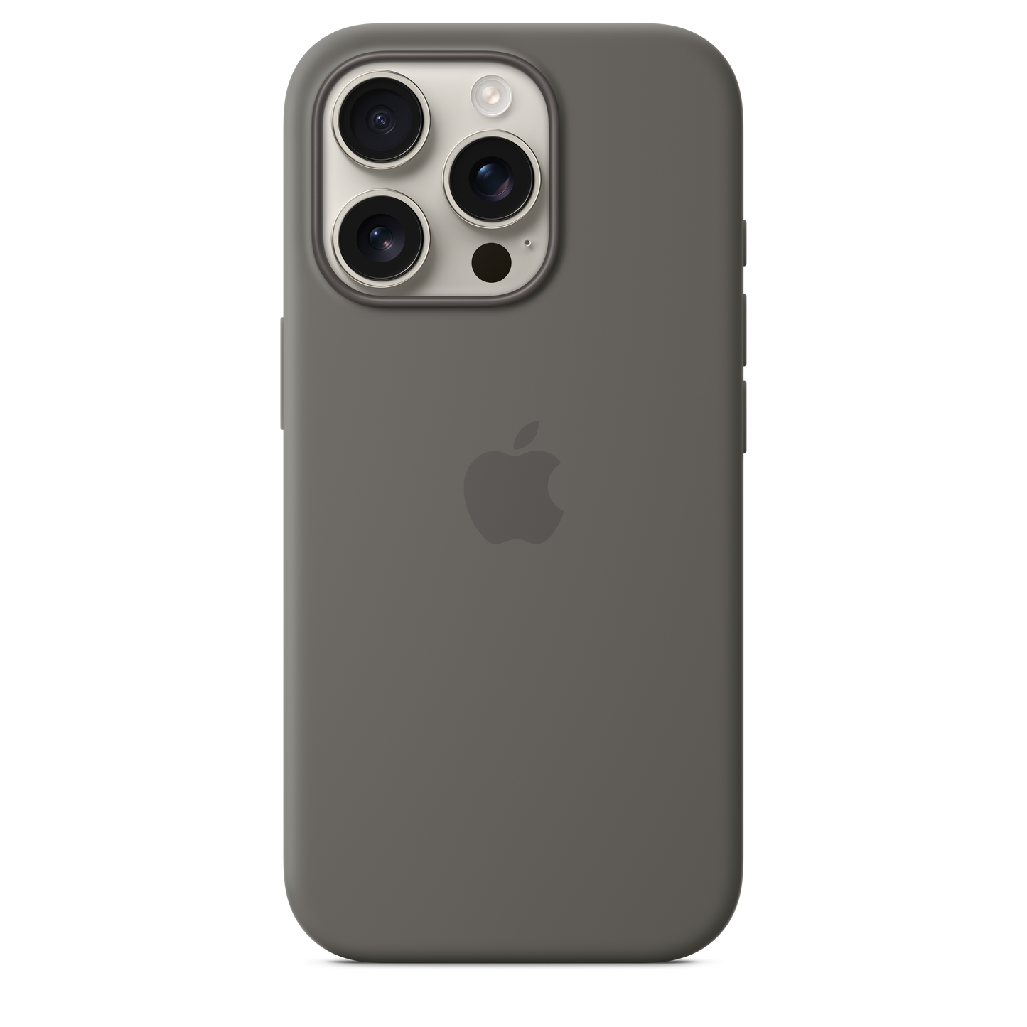 Coque en silicone avec MagSafe pour iPhone 16 Pro - Gris minéral
