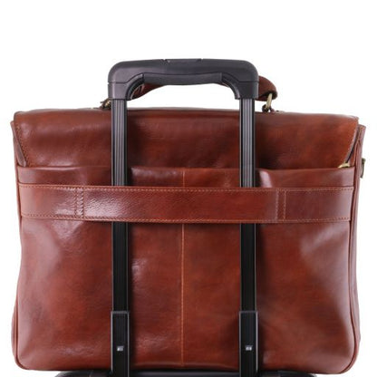 Tuscany Leather Alessandria Laptop Briefcase • 14" • Brun Foncé