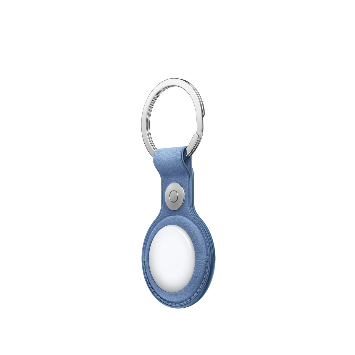 Porte‑clés en tissage fin AirTag – Bleuet