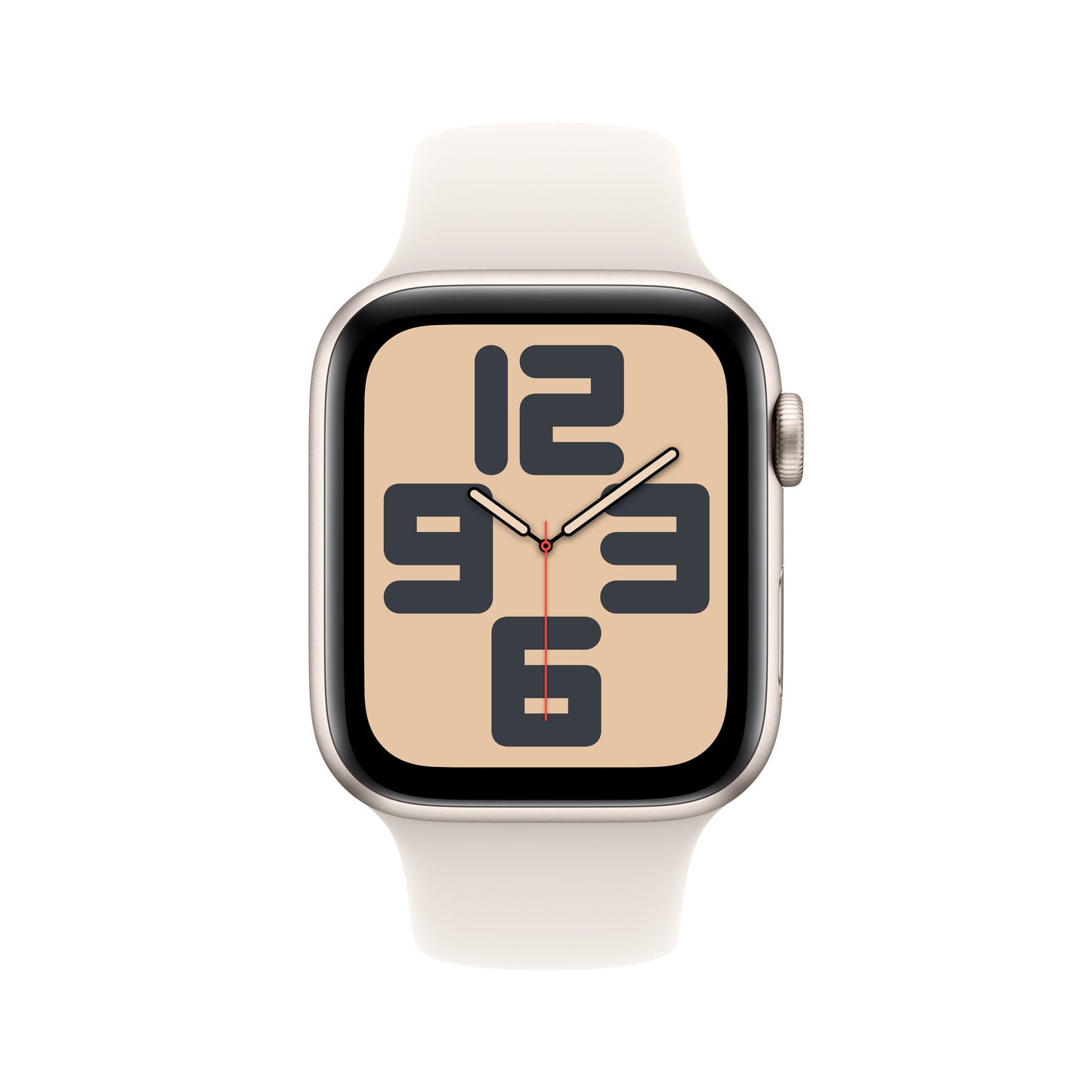 Apple Watch SE (2ème gén) • 44mm Lumière Stellaire • Bracelet Sport lumière stellaire M/L