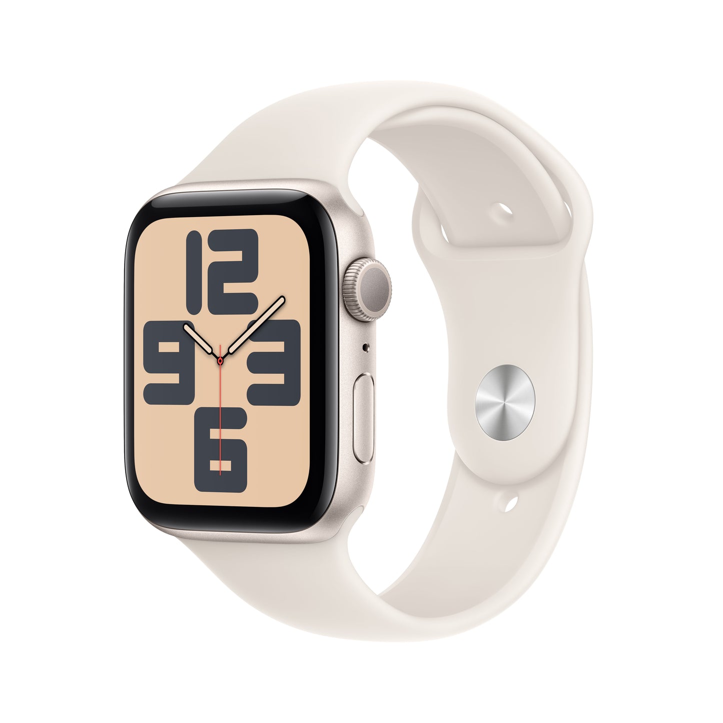 Apple Watch SE (2ème gén) • 44mm Lumière Stellaire • Bracelet Sport lumière stellaire M/L