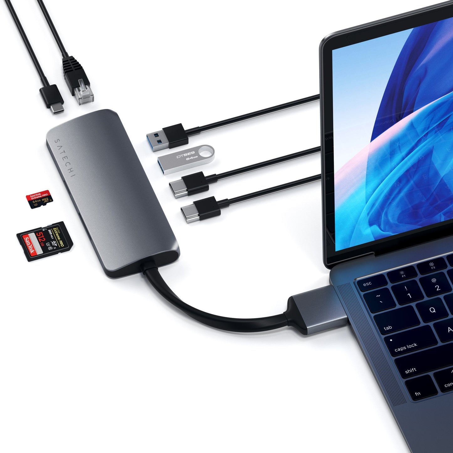 Satechi Adaptateur Dual Multimedia USB-C