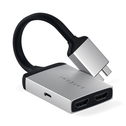 Satechi Double USB-C vers Double HDMI 4K 60Hz • Argent