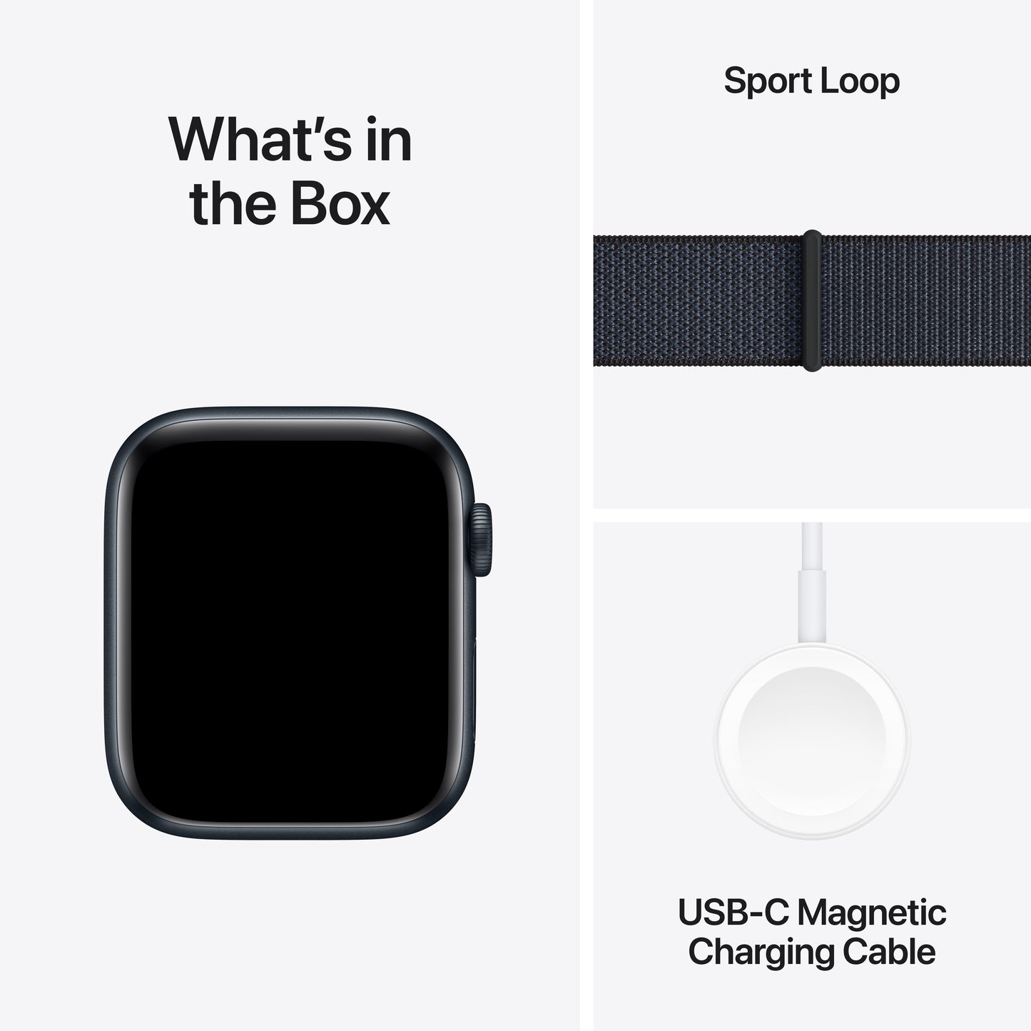 Apple Watch SE (2ème gén) • 44mm Minuit • Boucle Encre Violette