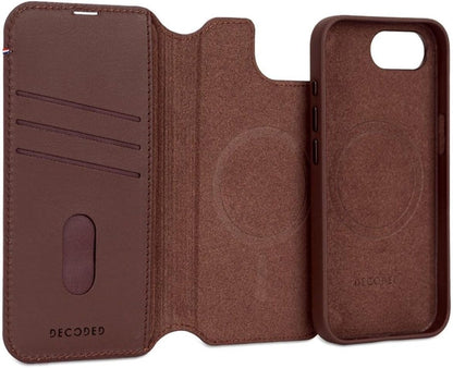 Decoded • Étui Portefeuille Détachable en Cuir pour iPhone 16e • Marron Chocolat