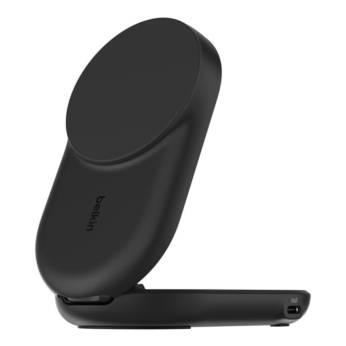 Belkin • Socle de recharge 2‑en‑1 UltraCharge avec Qi2 • 25 W • Noir