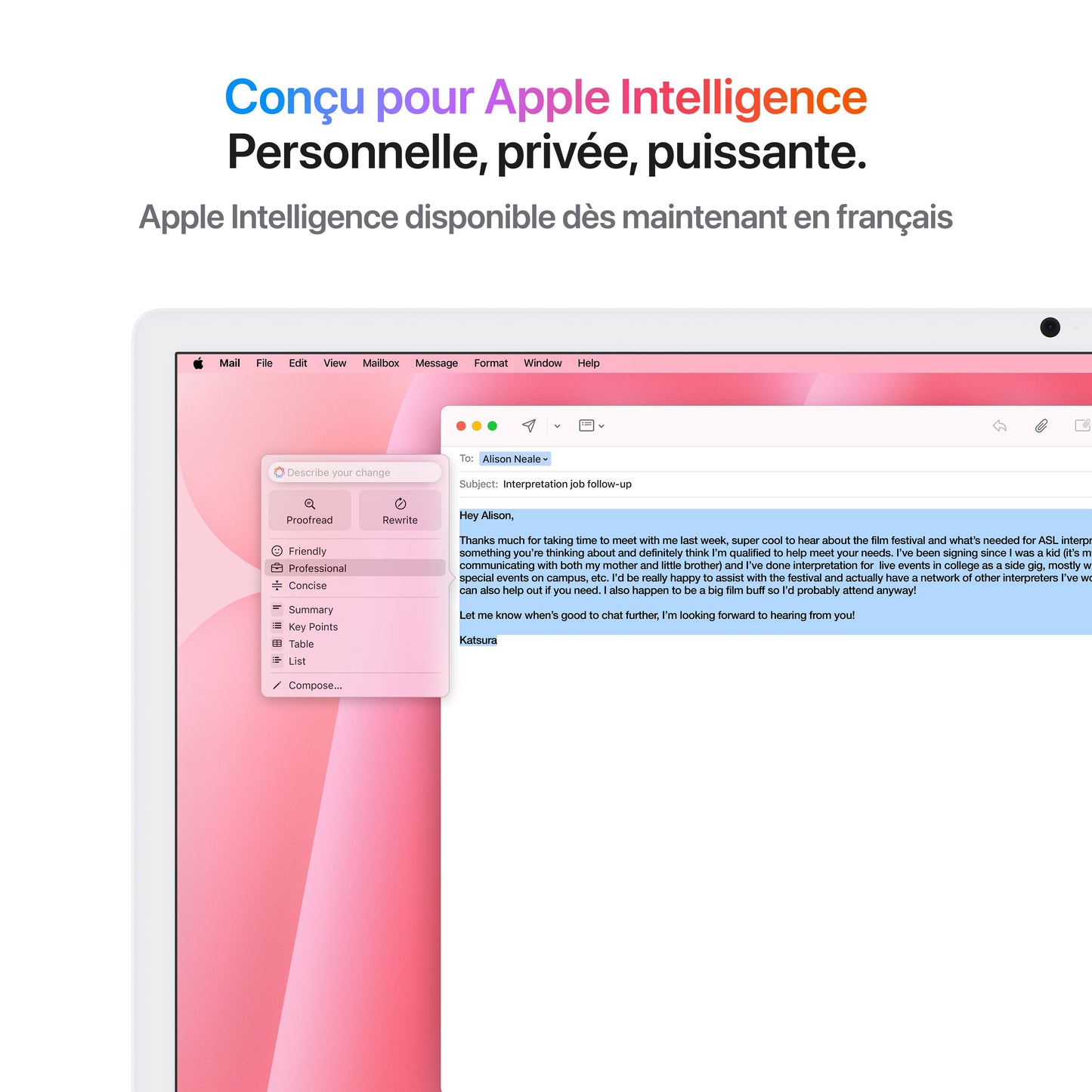 iMac 24" M4 8C/16GB/256GB/GPU8C • Suisse-Français • Touch Num • Rose