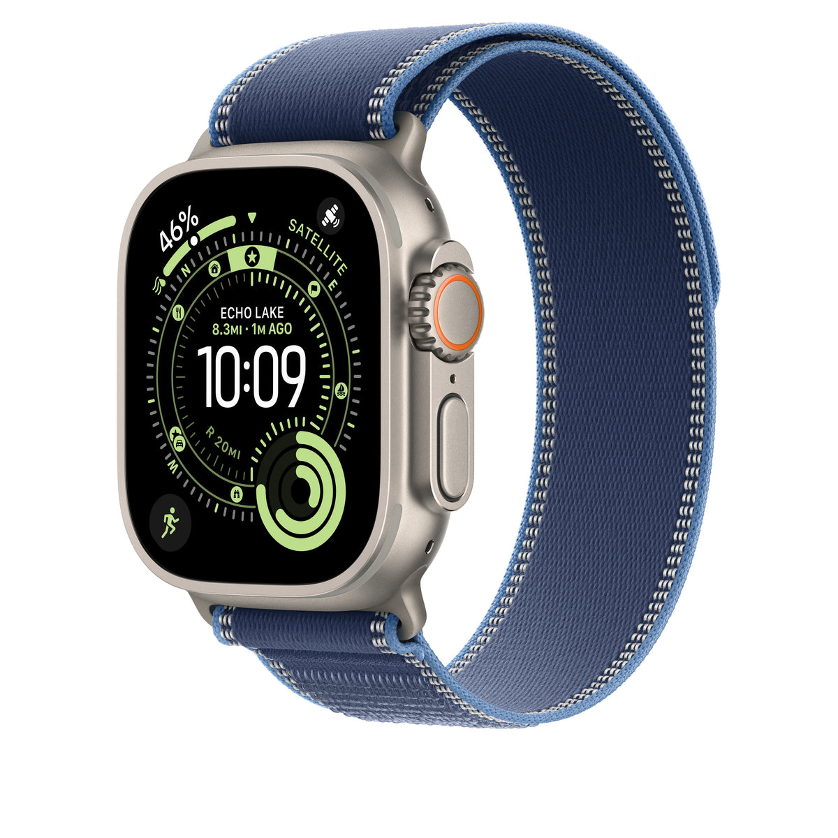Boucle Trail bleu/bleu vif 49 mm - M/L - Finition titane naturel