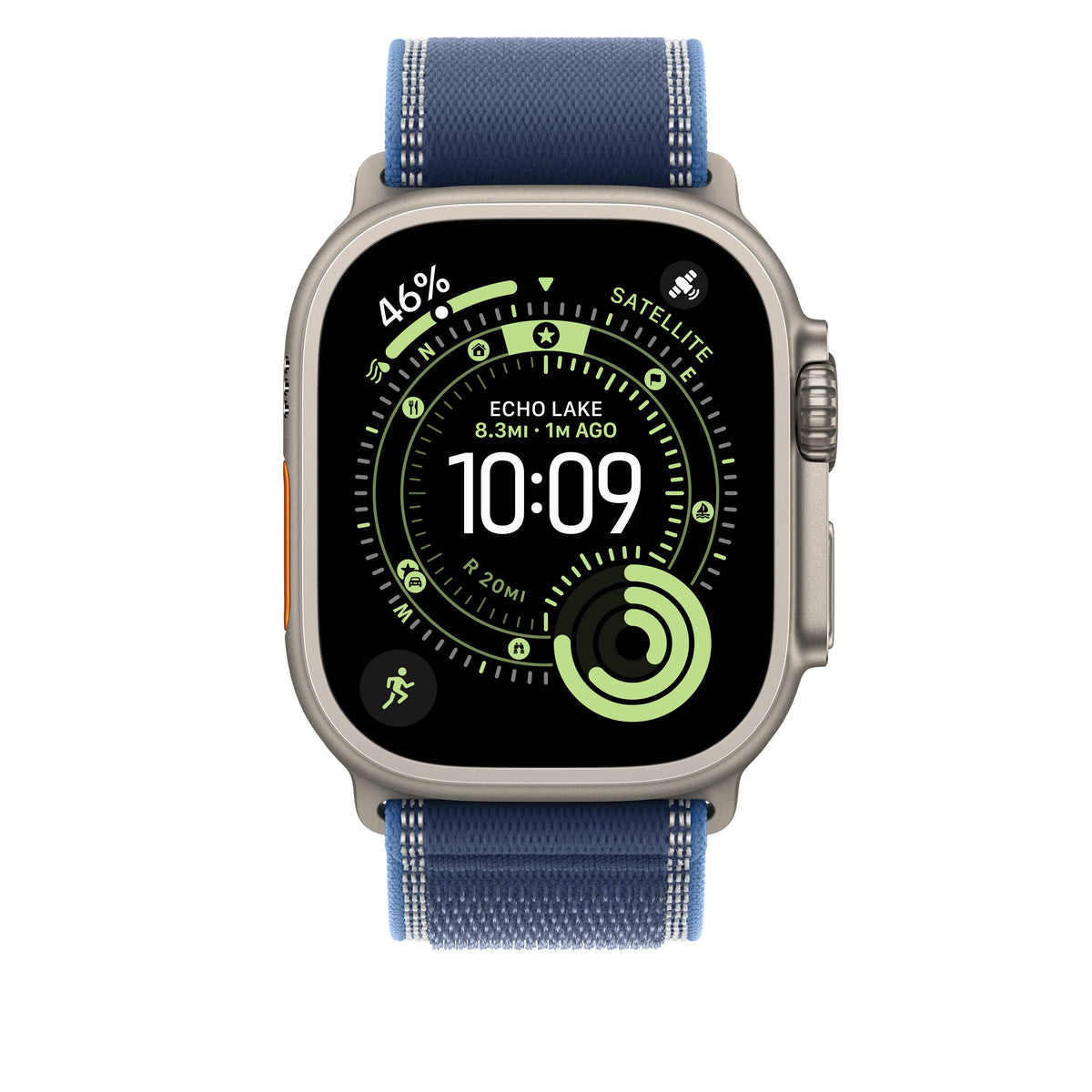 Boucle Trail bleu/bleu vif 49 mm - M/L - Finition titane naturel