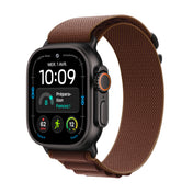 Apple Watch Ultra 4 GPS + Cellular, Boîtier en titane noir de 49 mm, Boucle Alpine bourgogne - M
