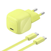 Belkin • BoostCharge Chargeur secteur USB-C GaN 30 W avec câble tressé 2 m • Vert