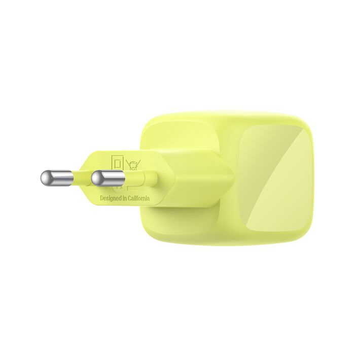 Belkin • BoostCharge Chargeur secteur USB-C GaN 30 W avec câble tressé 2 m • Vert