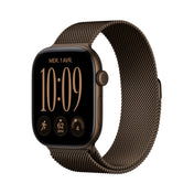 Apple Watch Series 12 GPS, Boîtier en aluminium bronze sombre de 46 mm, Bracelet Milanais bronze sombre - M/L