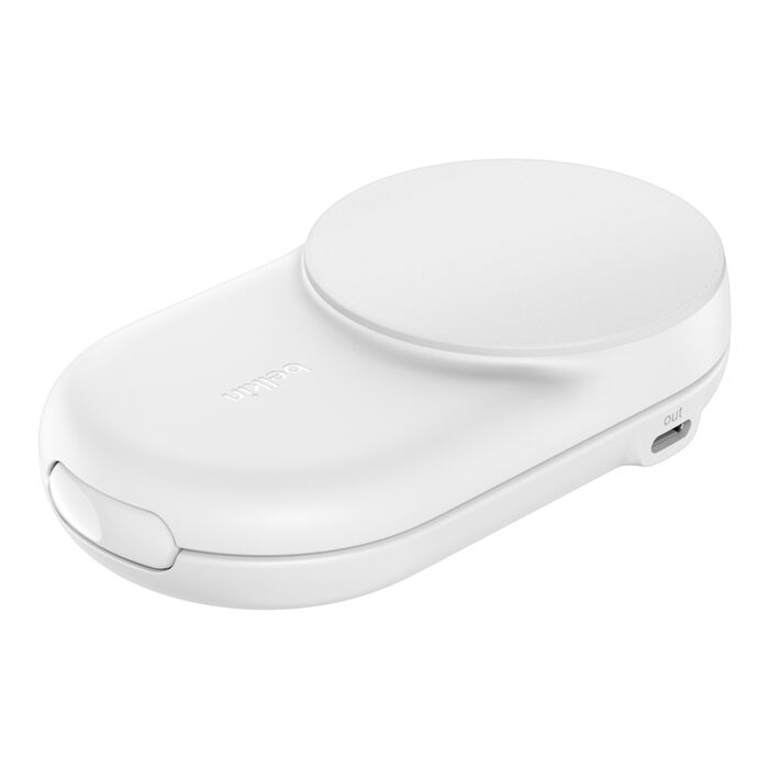 Belkin • Socle de recharge 2‑en‑1 UltraCharge avec Qi2 • 25 W • Blanc