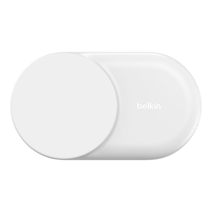 Belkin • Socle de recharge 2‑en‑1 UltraCharge avec Qi2 • 25 W • Blanc