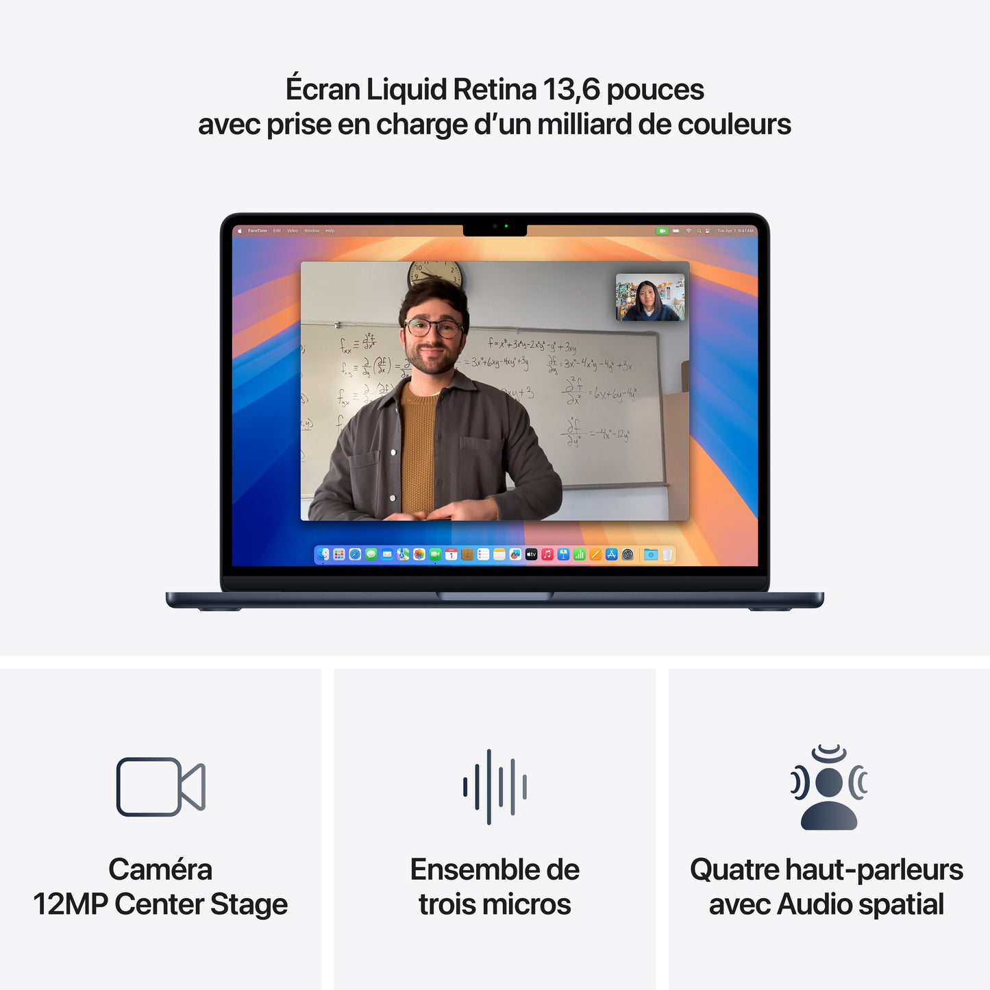 MacBook Air 13 pouces: Puce Apple M4 avec CPU 10 cœurs et GPU 8 cœurs, 256 Go SSD - Minuit