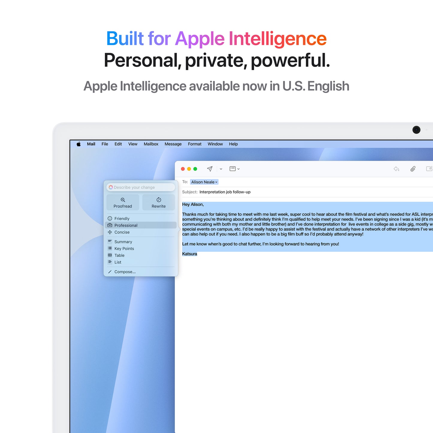 iMac 24" M4 10C/16GB/256GB/GPU10C/Gbit • Suisse-Français • Touch Num • Bleu