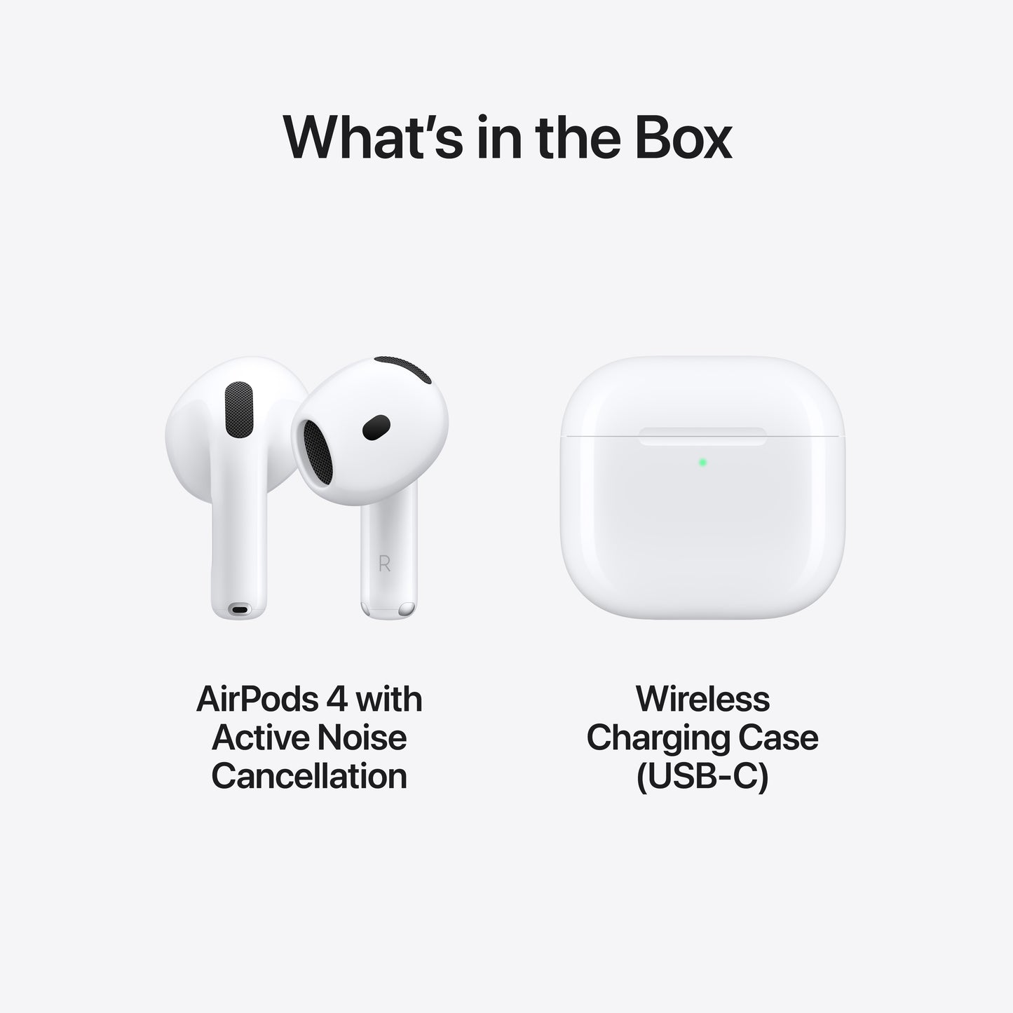 Apple AirPods 4ème génération avec annulation du bruit.