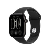 Apple Watch Series 12 GPS, Boîtier en aluminium noir de 42 mm, Bracelet Sport noir - M/L