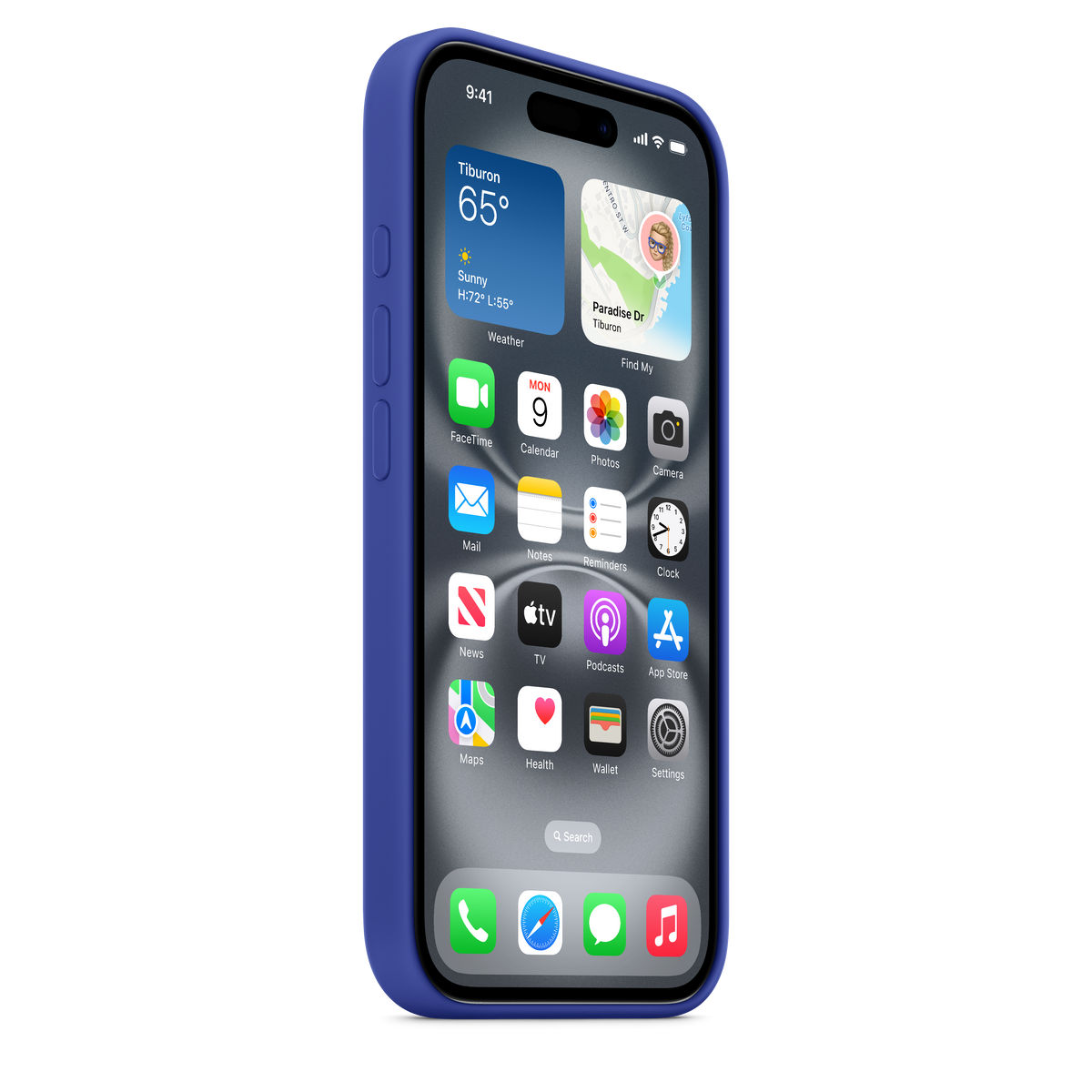 Coque en silicone avec MagSafe pour iPhone 16 - Outremer