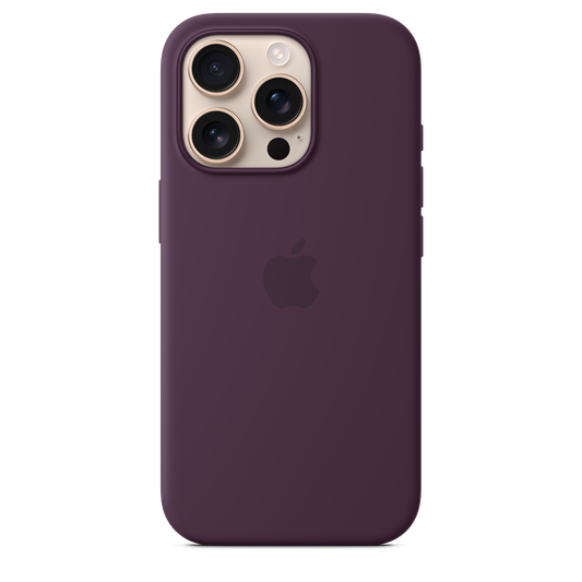 Coque en silicone avec MagSafe pour iPhone 16 Pro - Prune